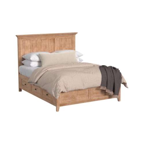 Transitional Queen Panel Bed with Side Storage