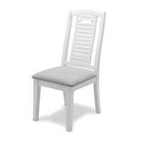 Coastal Shutter Back Dining Side Chair with Tapered Legs