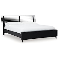 Contemporary King Slat Panel Bed