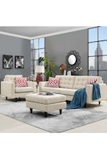 Modway Empress Empress Contemporary Upholstered Tufted Sofa - Beige