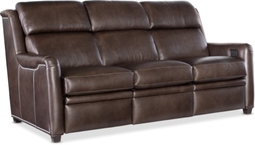 Transitional Power Reclining Sofa with Articulating Headrest