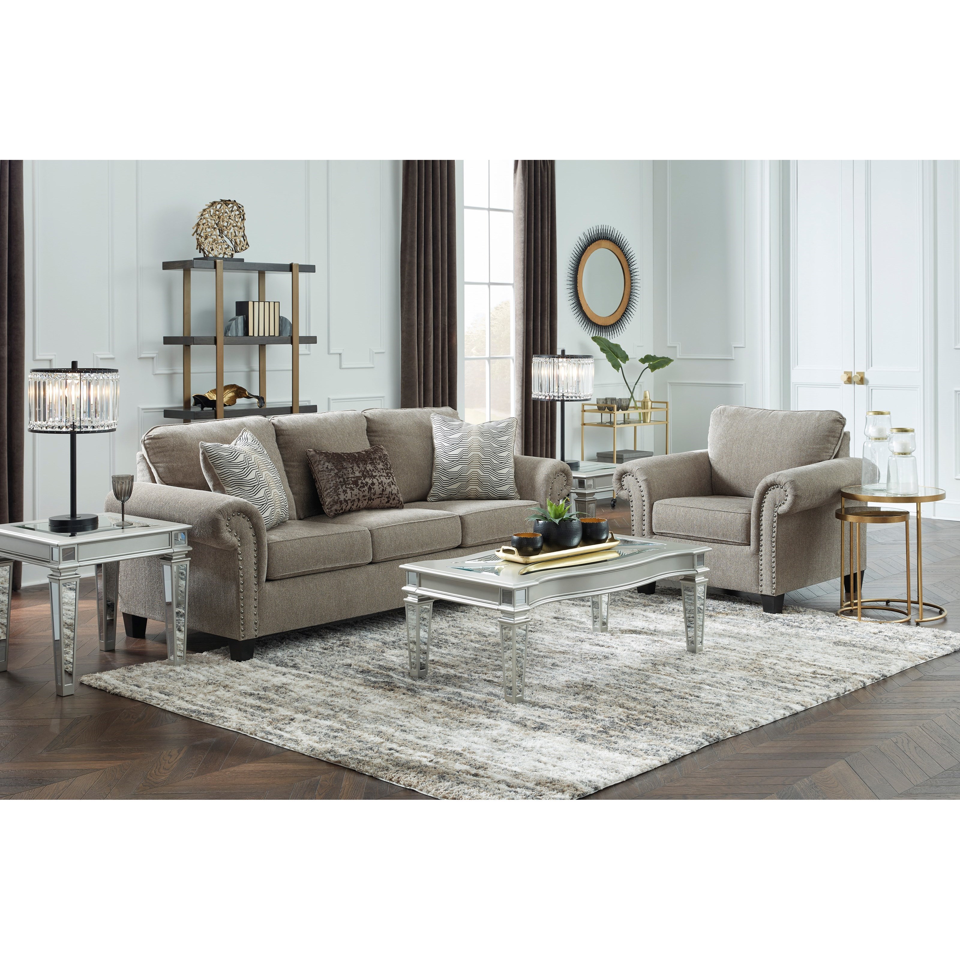 Benchcraft Shewsbury 4720238 Transitional Sofa With Rolled Arms With ...