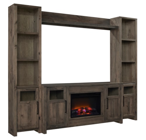 Farmhouse Entertainment Wall with Fireplace