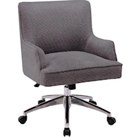 Contemporary Grey Fabric Low Back Desk Chair