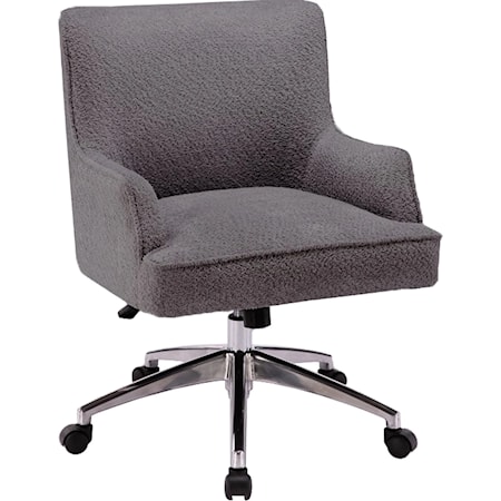 Contemporary Grey Fabric Low Back Desk Chair