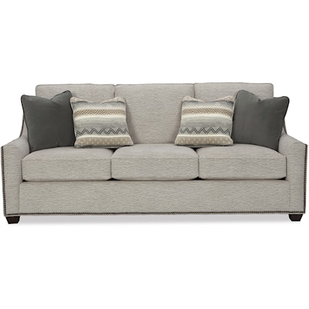 Transitional 3-Cushion Sofa with Nailheads