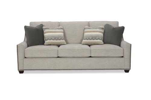 Transitional 3-Cushion Sofa with Nailheads
