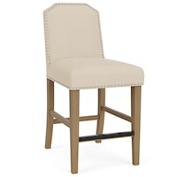 Transitional Upholstered Counter-Height Stool with Nail Head Trim