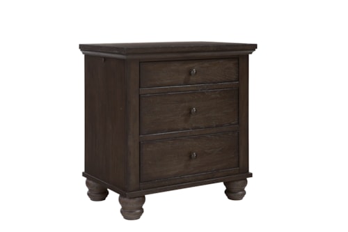 Transitional Liv360 3-Drawer Nightstand with AC Outlets