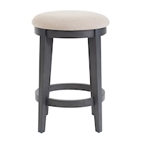 Farmhouse Upholstered Round Console Stool