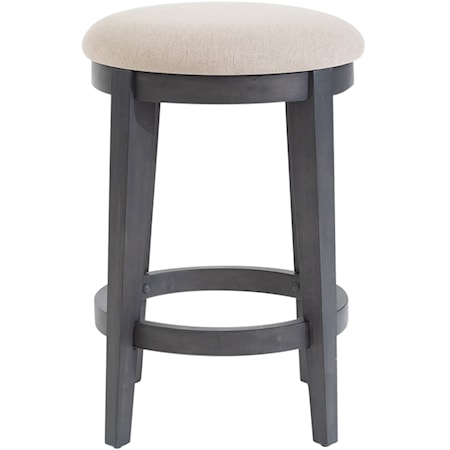 Farmhouse Upholstered Round Console Stool