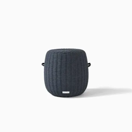 20" Round Woven Pouf Stool