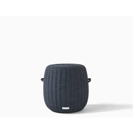 20" Round Woven Pouf Stool