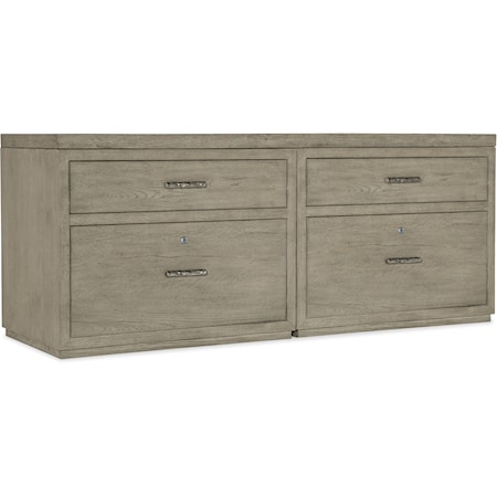 Casual Office Credenza with 2 Lateral File Cabinets