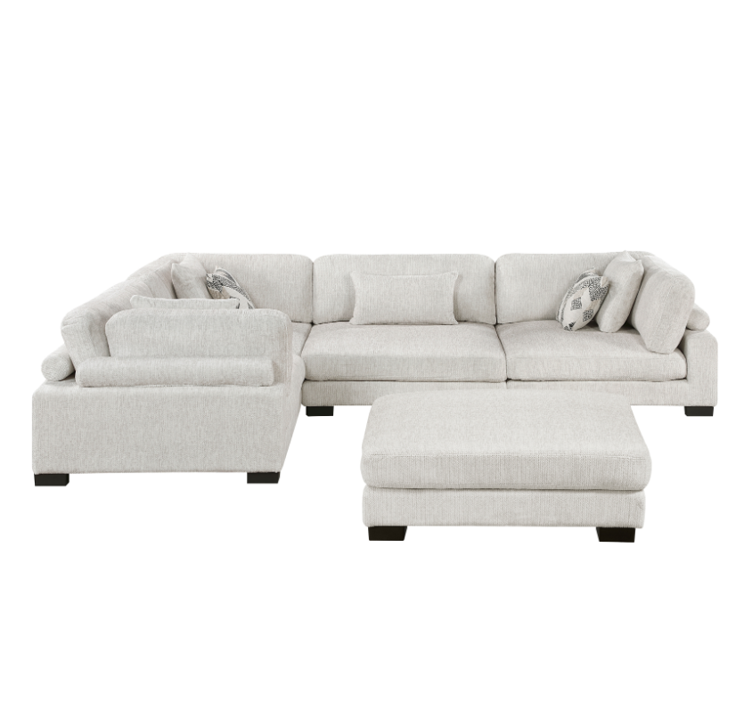 Homelegance Tinley 5-Piece Sectional Sofa with Ottoman