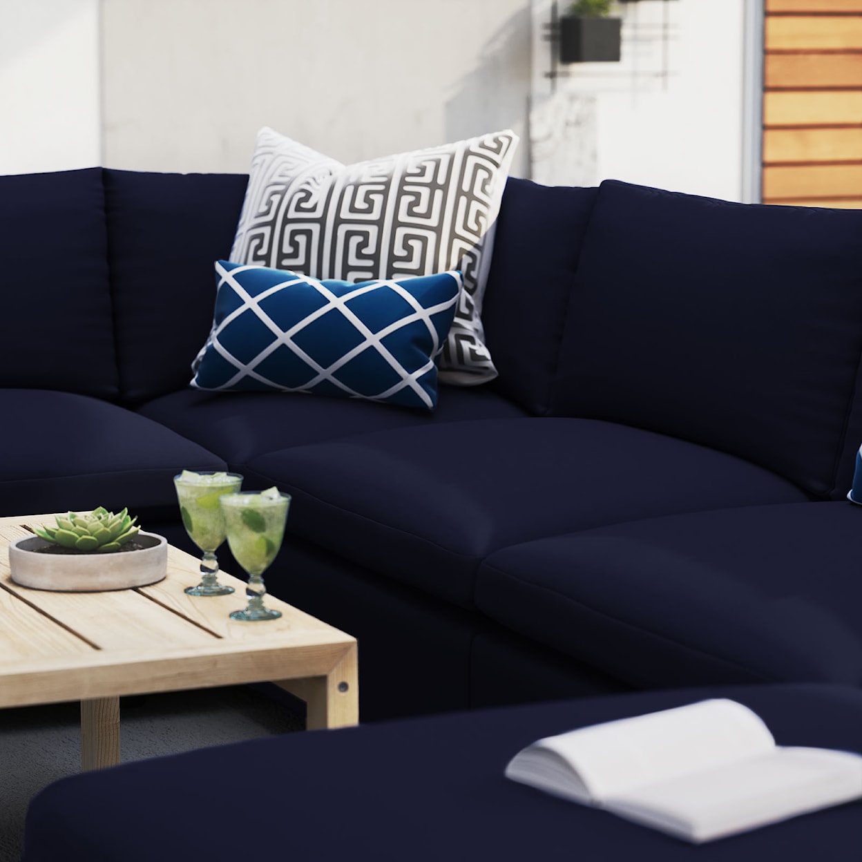 Modway Commix Outdoor 7-Piece Sectional Sofa