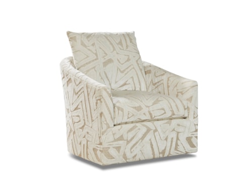 Transitional Swivel Chair with Sloped Barrel Shape