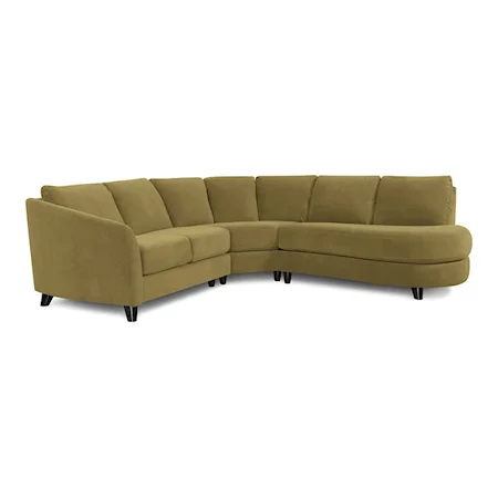 Alula Contemporary 4-Seat Bumper Sectional Sofa