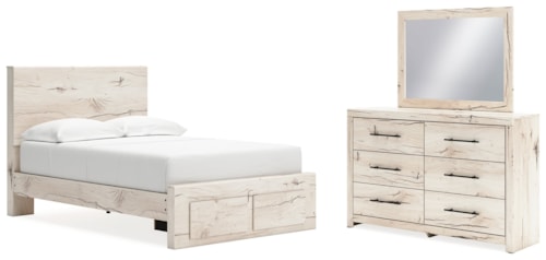Full Panel Storage Bed, Dresser And Mirror