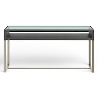 Contemporary Rectangular Sofa Table with Glass Table Top