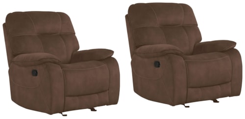 Casual Manual Glider Recliner (Set of 2)