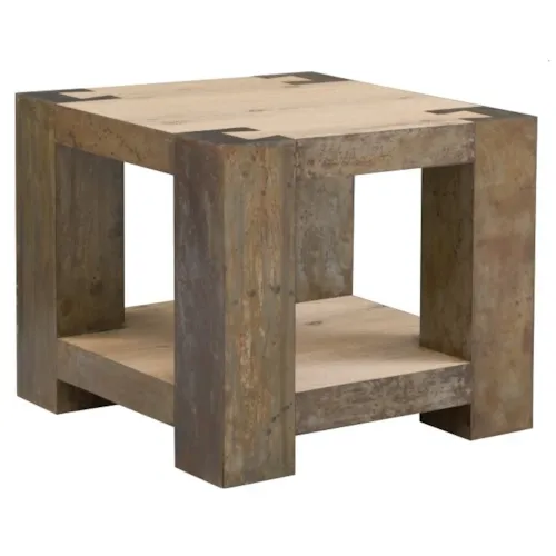 Contemporary End Table with Metal Accents