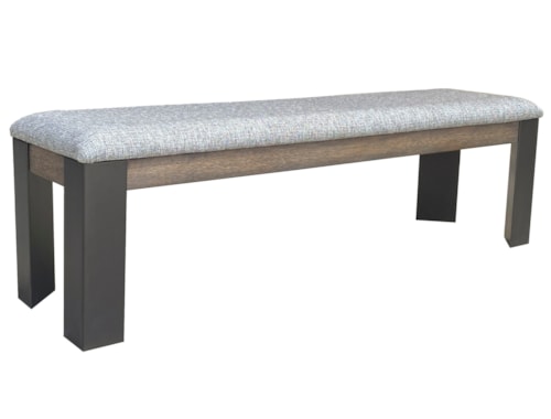 Rustic Upholstered Dining Bench