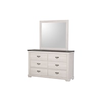 Farmhouse 6-Drawer Dresser & Mirror Set