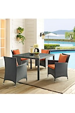 Modway Sojourn 2 Piece Outdoor Patio Sunbrella® Dining Set - Navy