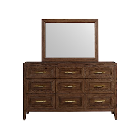 Dresser and Mirror Set