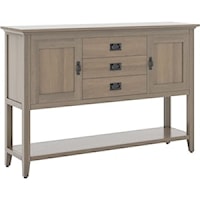 Transitional Buffet with 3 Drawers and Lower Shelf