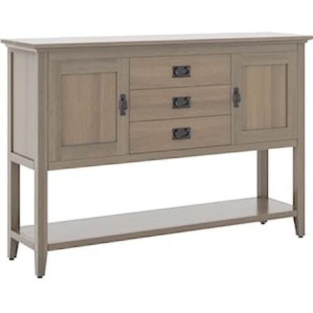 Transitional Buffet with 3 Drawers and Lower Shelf