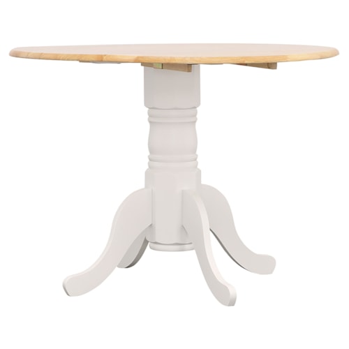 Allison Round 40-Inch Drop Leaf Extension Dining Table White