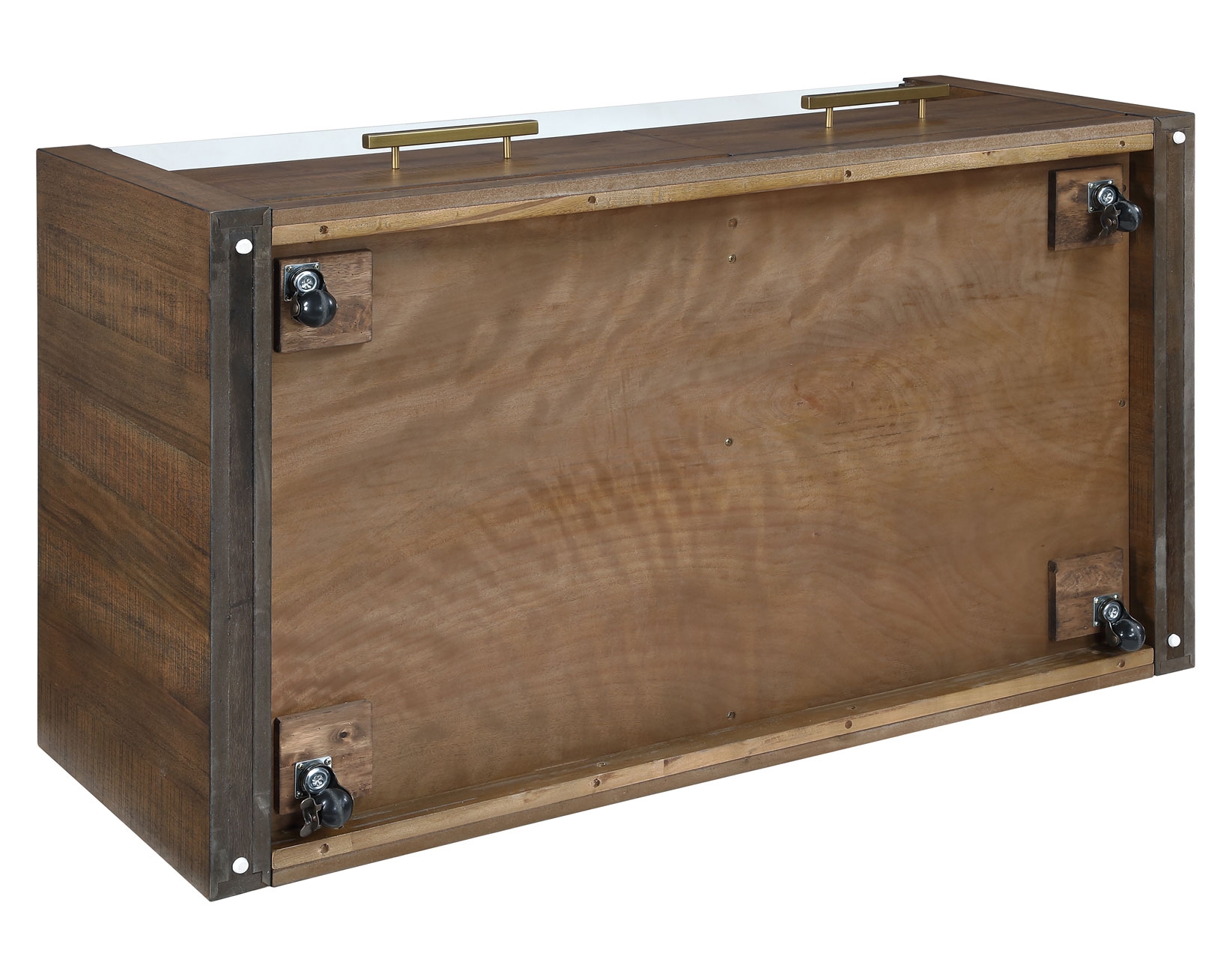 Glass-Top Coffee Table w/Casters