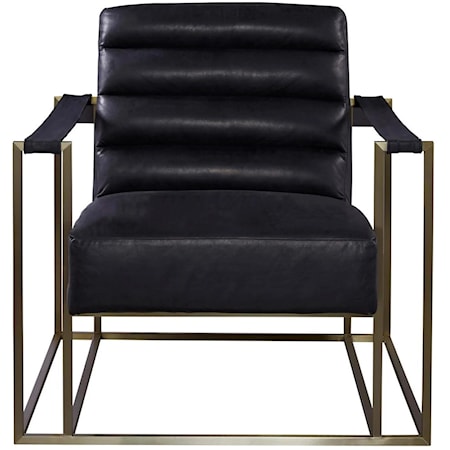 Transitional Accent Chair with Metal Frame