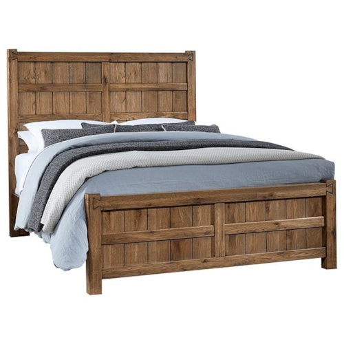 Rustic Queen Board and Batten Bed with Low Profile Footboard