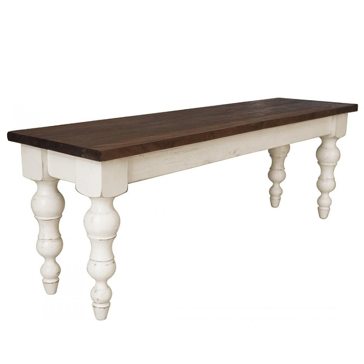 International Furniture Direct Rock Valley Dining Bench with Turned Legs