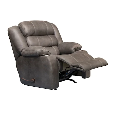 Casual Rocker Recliner with Dual Cupholders
