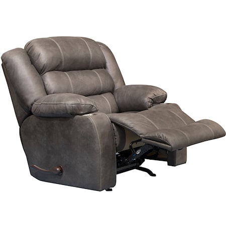 Casual Rocker Recliner with Dual Cupholders