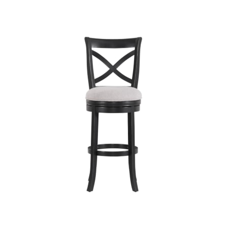 X-Black Counter Stool with Upholstered Seat