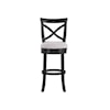 American Woodcrafters Wood Frame Barstools X-Black Bar Stool with Upholstered Seat
