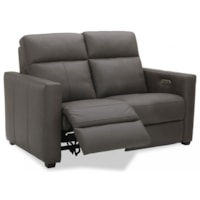 Contemporary Power Reclining Loveseat with Power Headrests