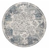 Kas Montreal 7'7" Round Ivory/Teal Bentley Rug