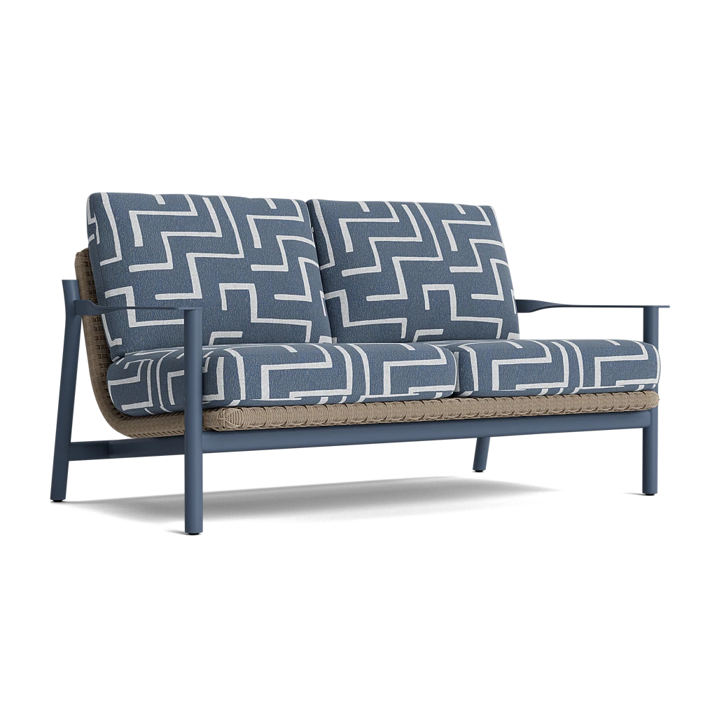 Modern Cushioned Woven Loveseat