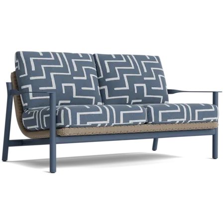 Modern Cushioned Woven Loveseat