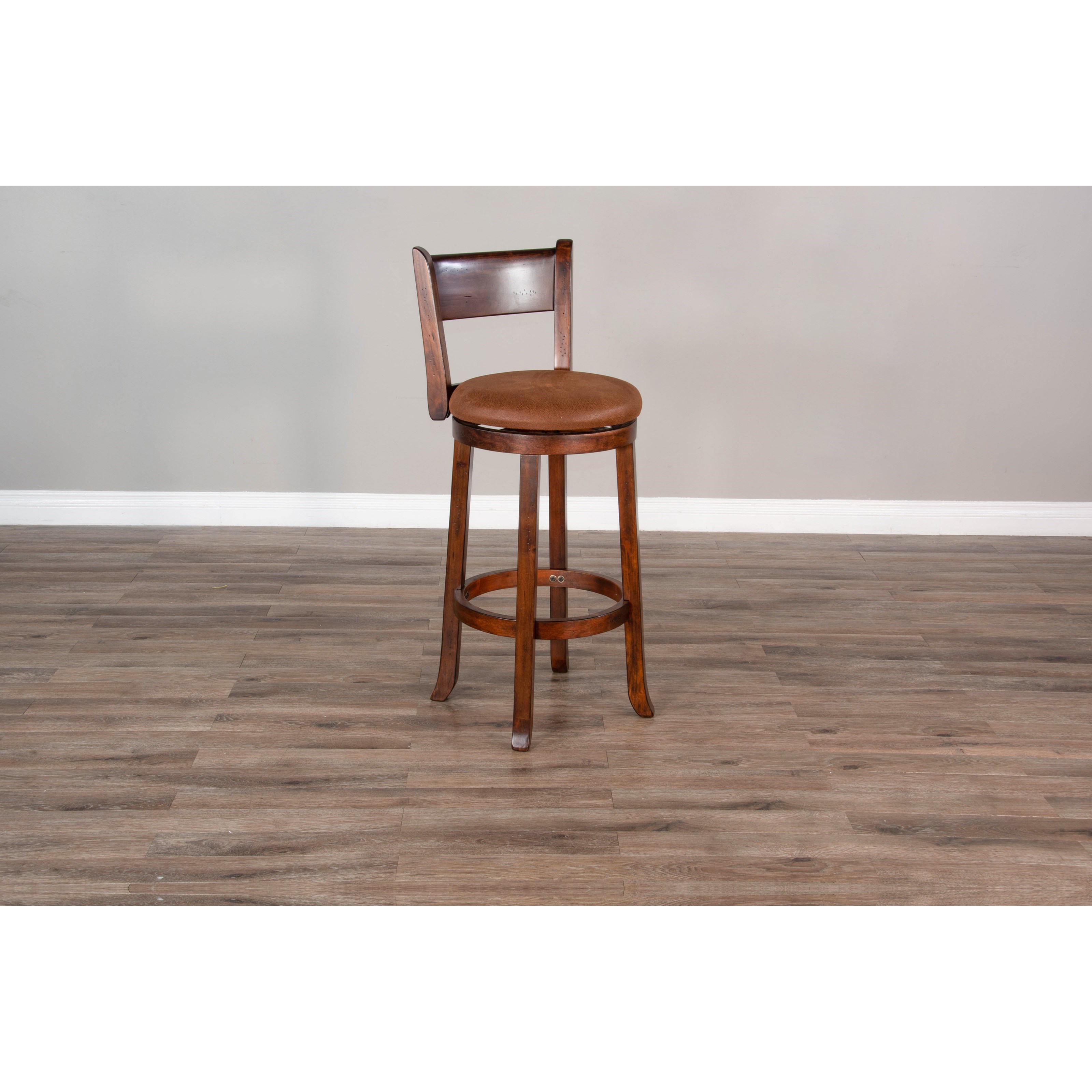 30"H Swivel Bar Stool, Cushion Seat &amp; Back