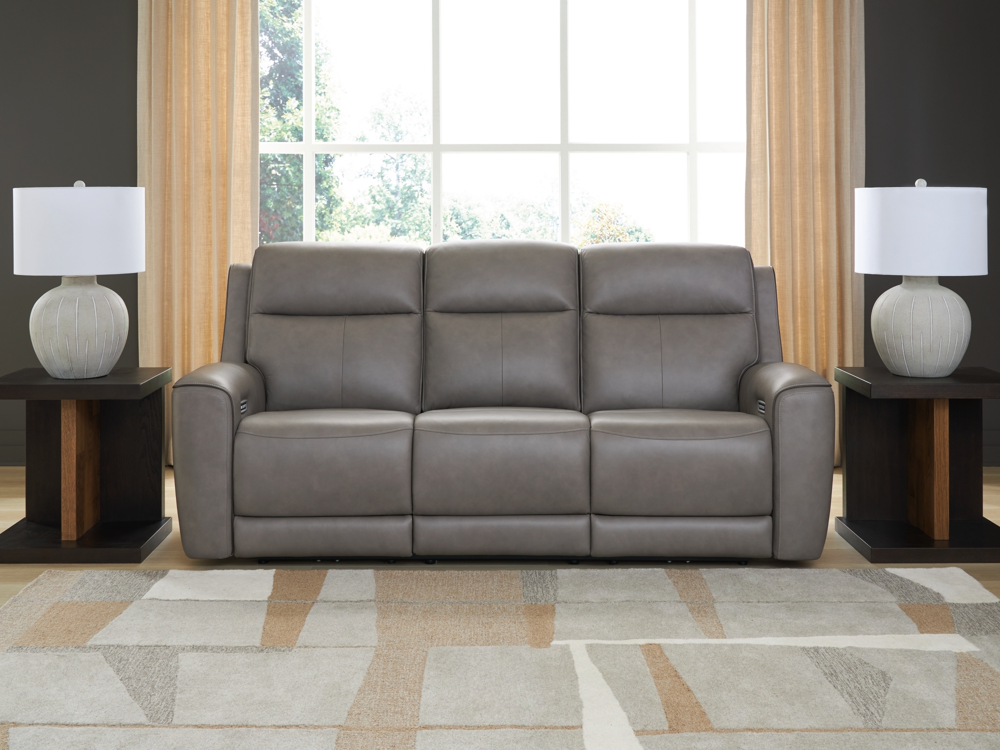 Pwr Rec Sofa With Adj Headrest
