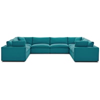 Down Filled Overstuffed 8 Piece Sectional Sofa Set