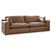 Leather Match 2-Piece Sectional Loveseat
