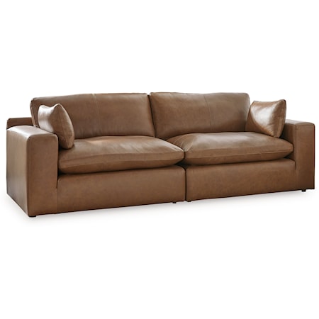 Leather Match 2-Piece Sectional Loveseat